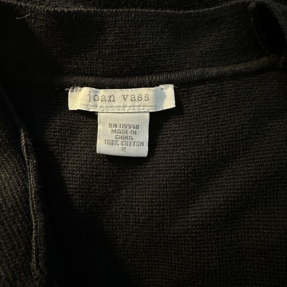 Joan Vass Sleeveless Long Black Open Cardigan Size 2 (US 12/14) - Picture 4 of 4